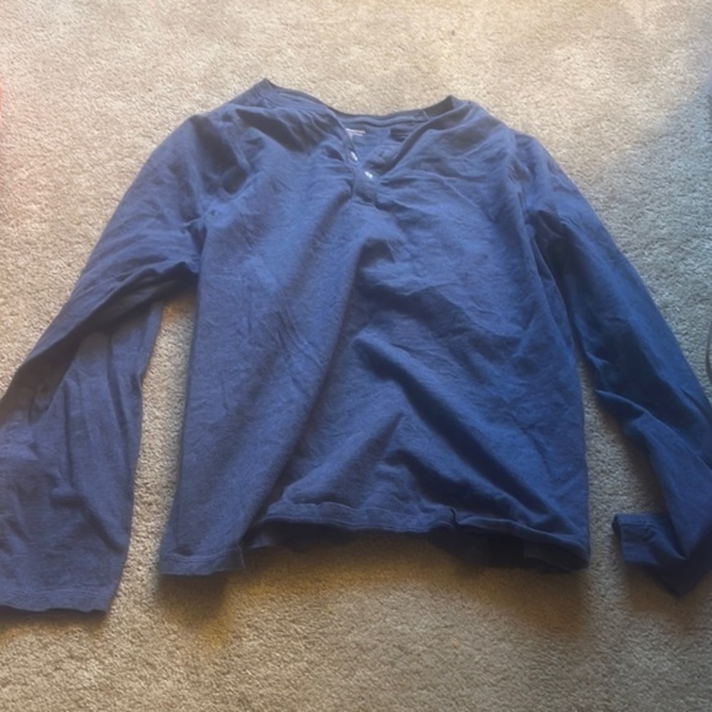 Casual Blue Long Sleeve Top